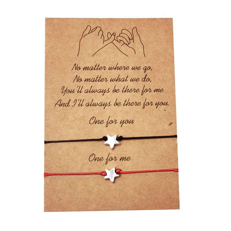 Heart-shaped Sunflower Wax Line Hand-woven Couple Friendship Card Bracelet
