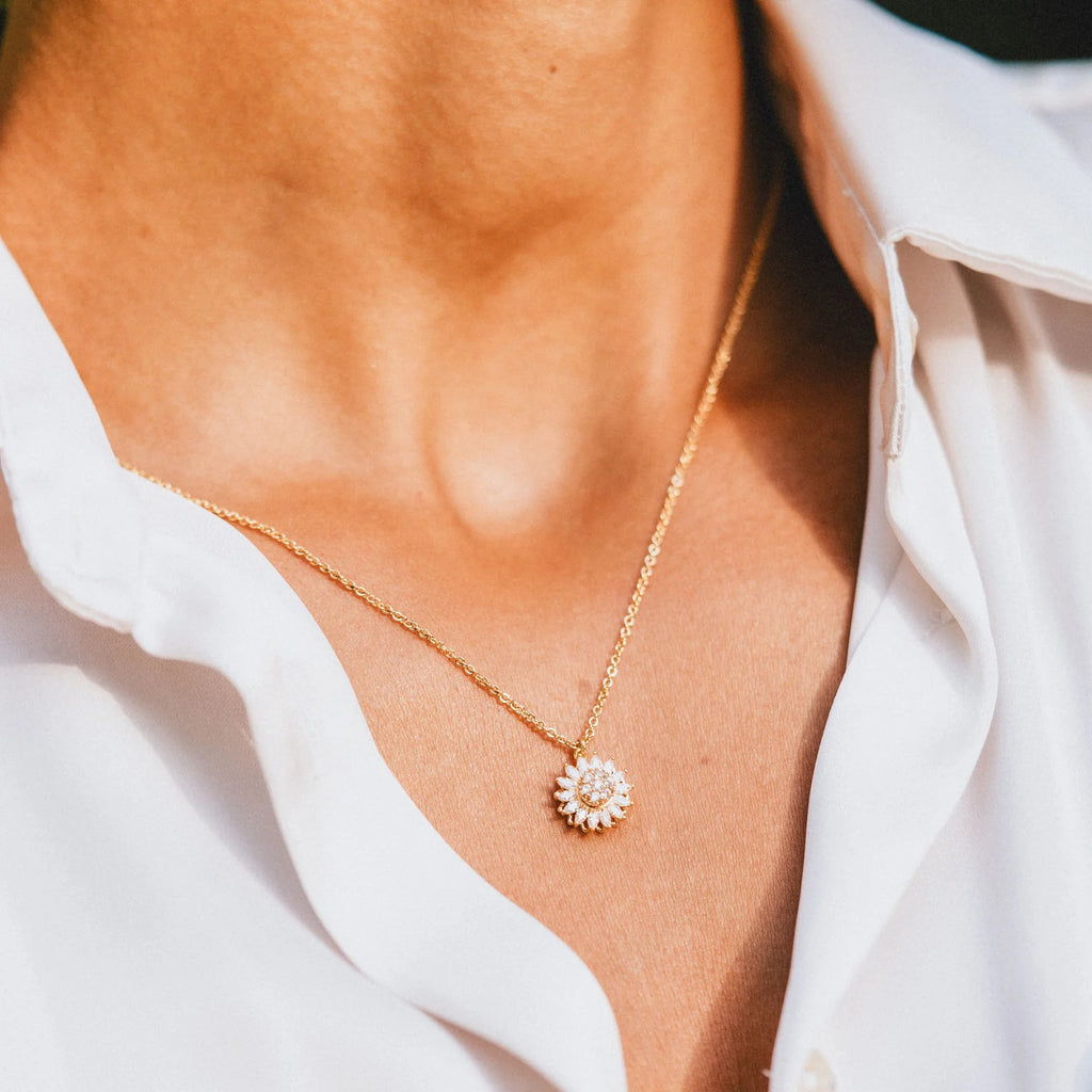 Sunflower Fidget Spinner Necklace