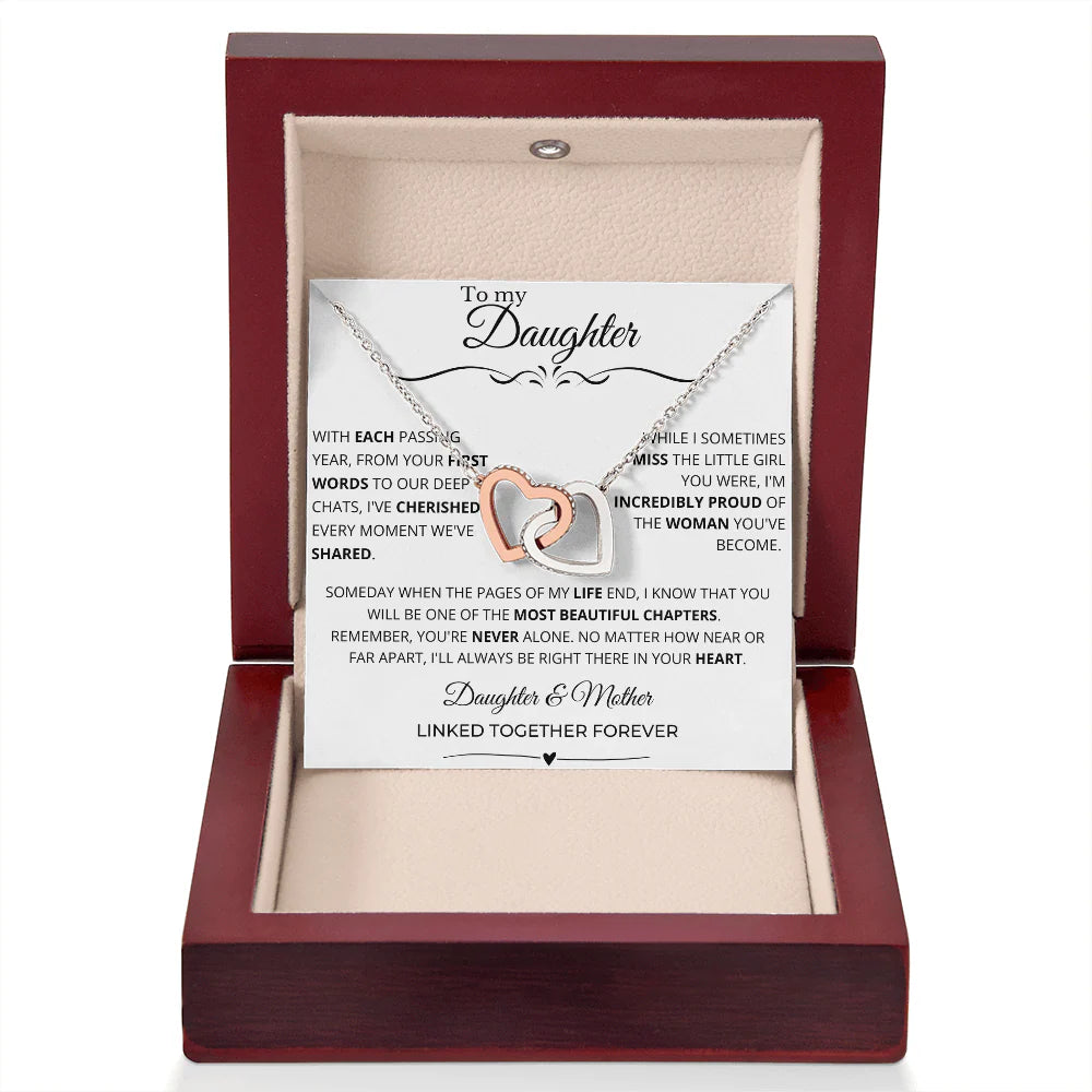 To My Daughter - Linked Hearts Necklace