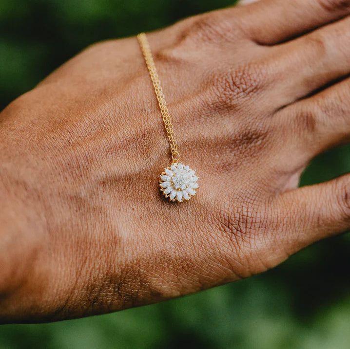 Sunflower Fidget Spinner Necklace
