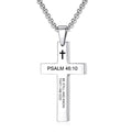 Christian Bible Verse Cross Pendant Necklace Stainless Steel Religious Scripture Prayer Jewelry Gifts