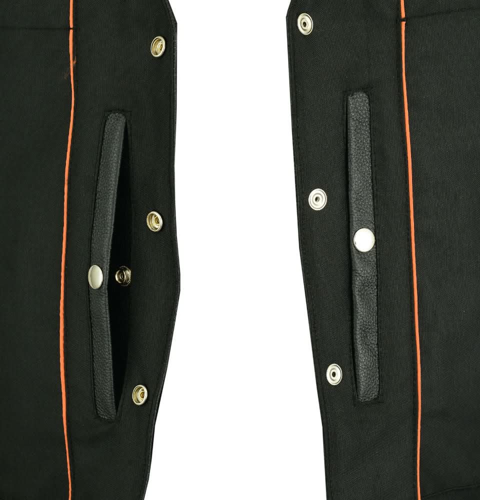 Men's Milled Single Back Panel Leather  Vest - Black
