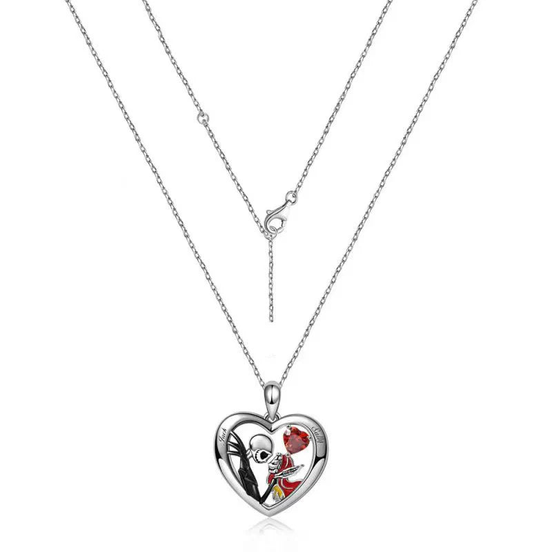 Till Death' Skull Heart Couple's Necklace