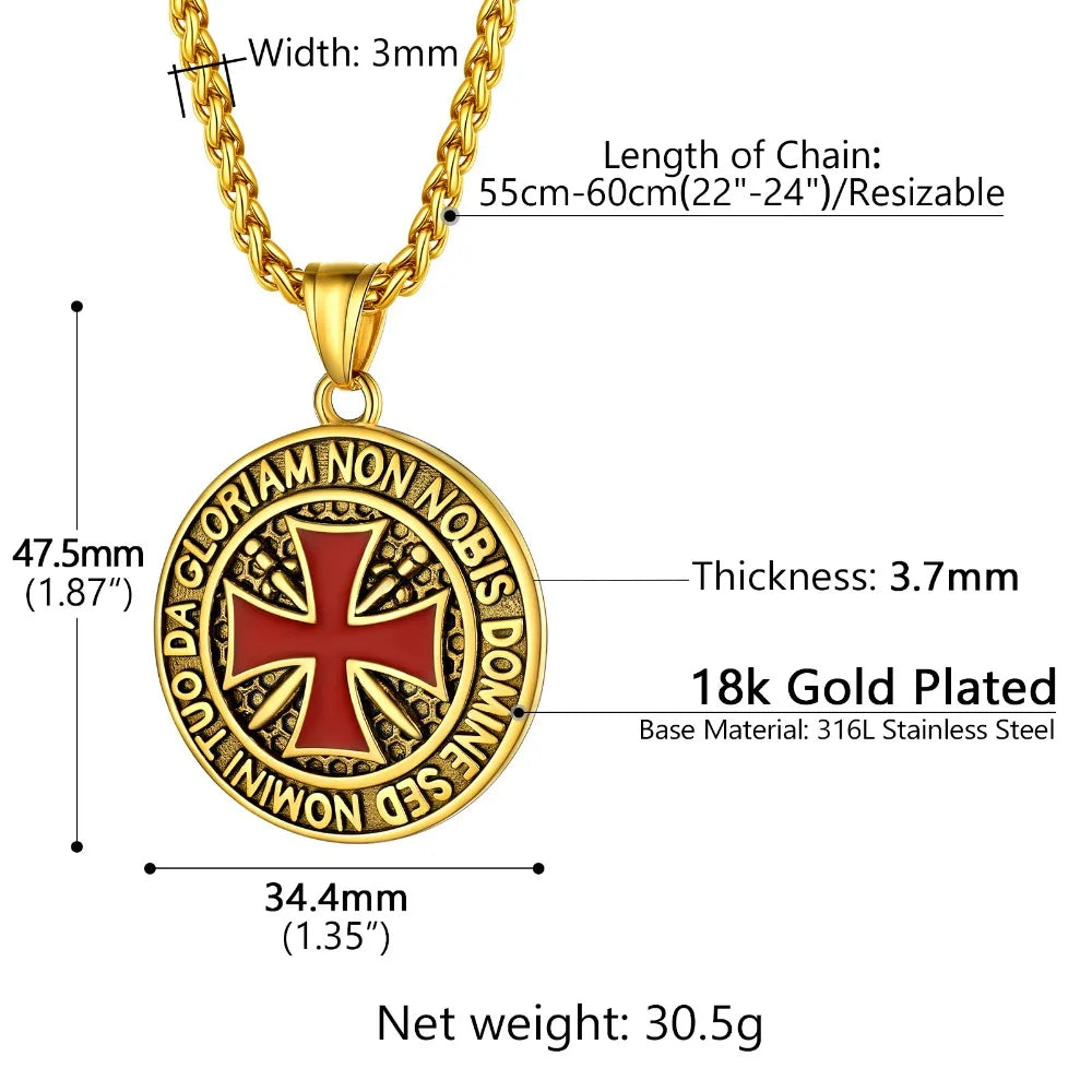 Ride with Faith and Honor: The Templar Knight's Cross Necklace collection