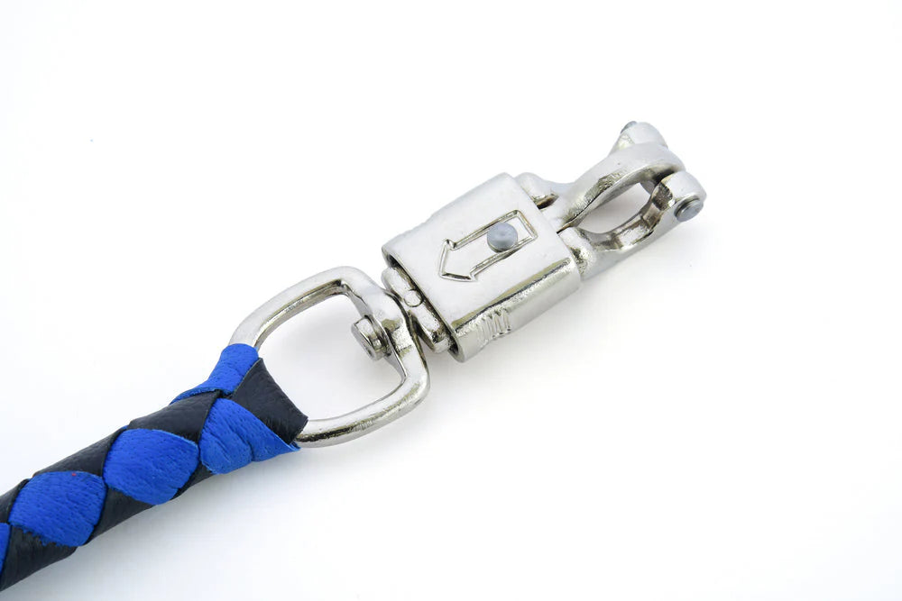 GBW25 Leather Biker Whip-Blue/Black
