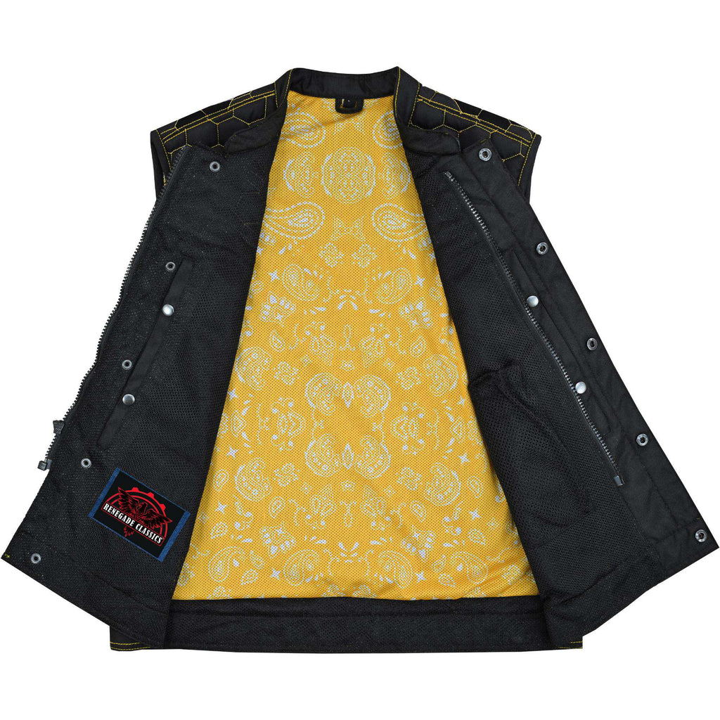 Gloom Gold Men's Black Mesh Textile Vest