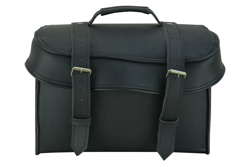Leather Black PVC Large Four Piece Motorcycle Touring Tail Bag