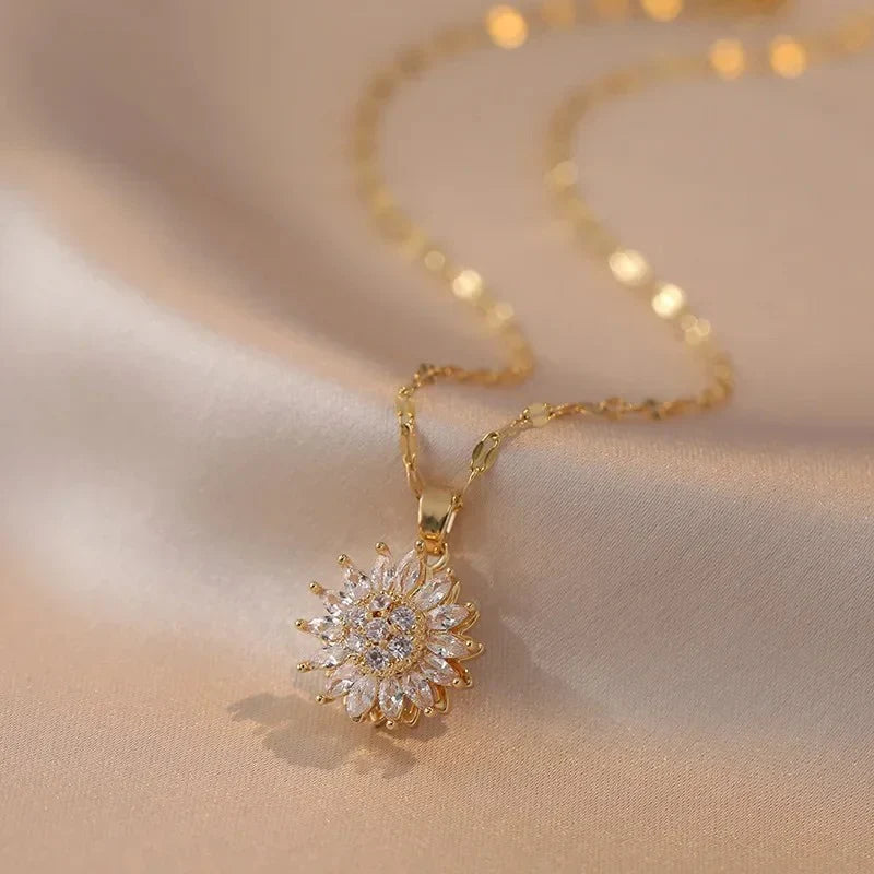 Sunflower Fidget Spinner Necklace