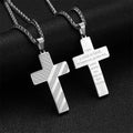 American Flag Cross Necklace for Men �?Stainless Steel Christian Patriotic Jewelry
