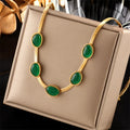 316L Stainless Steel Gold Color Crystal Necklace for Women Punk Street Trend Snake Chain Choker Girls Jewelry Gifts