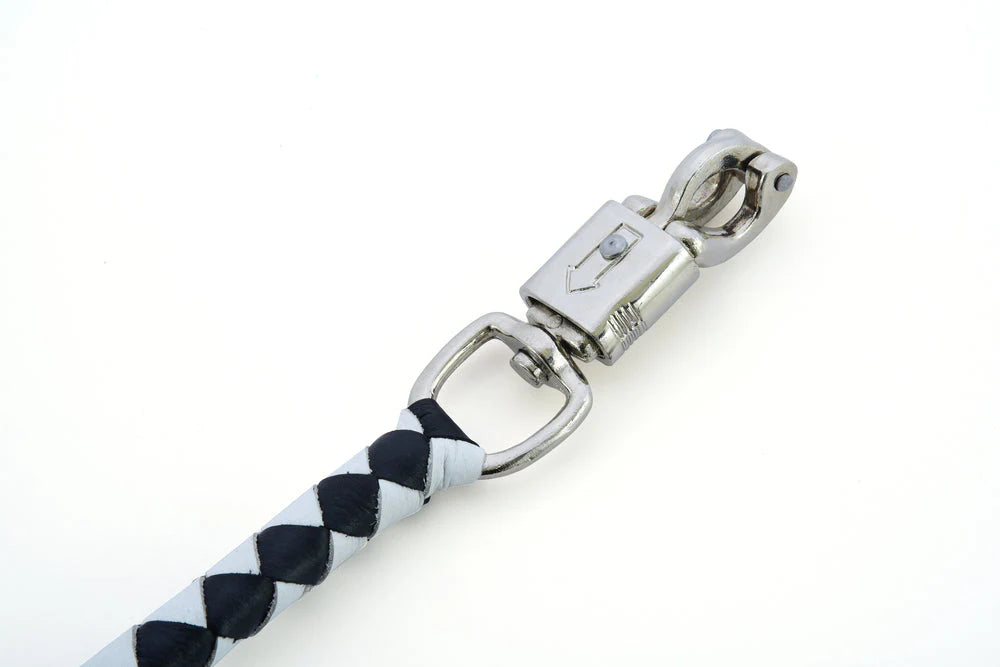 GBW24 Leather Biker Whip-White/Black