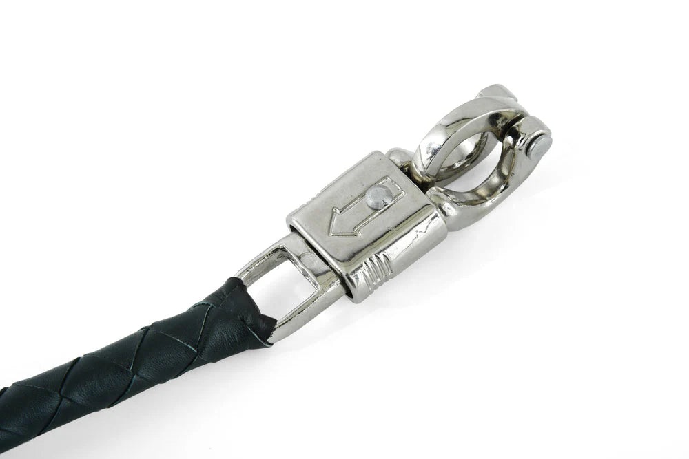 GBW21 Leather Biker Whip - Black